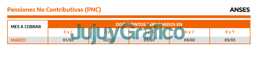 Calendario de pagos de marzo de beneficiarios del ANSES 2 Pensiones No Contributivas marzo