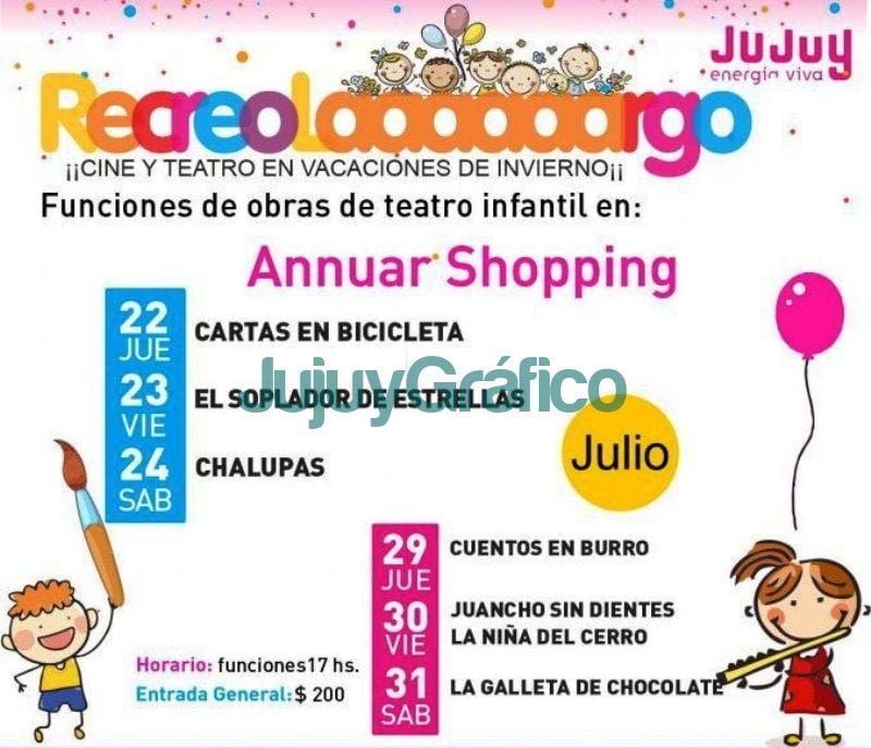 Cartelera de teatro en el Shopping Annuar