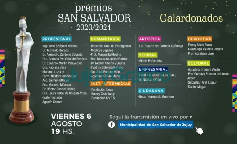 Este viernes 6 se entregarán los "Premios San Salvador" 2 Este viernes 6 se entregaran los Premios San Salvador 2