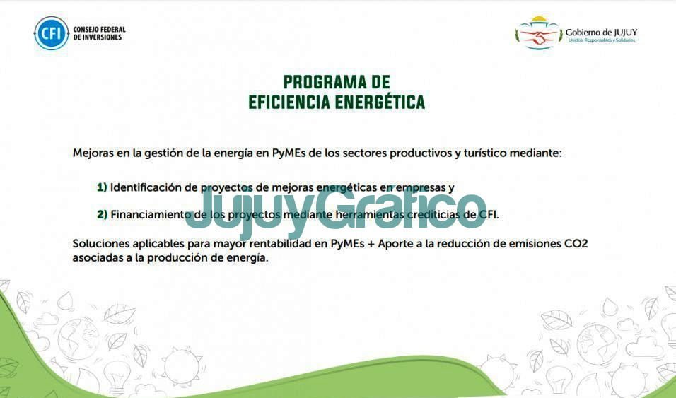 Programa de Eficiencia Energética para PyMEs articulado con CFI y la UNJu 2 objetivos del programa eficiencia energetica