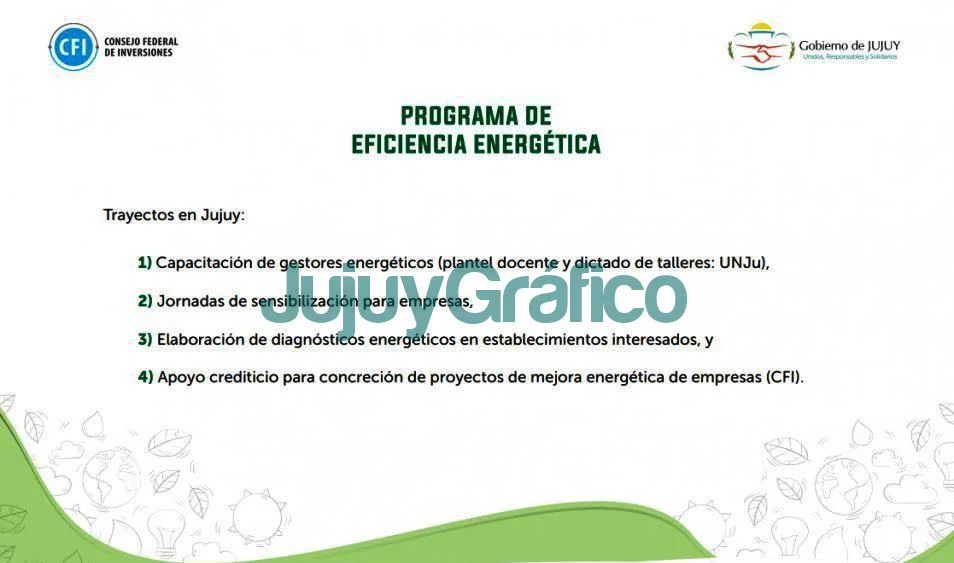Programa de Eficiencia Energética para PyMEs articulado con CFI y la UNJu 3 trayecto del programa eficiencia energetica la provincia jujuy