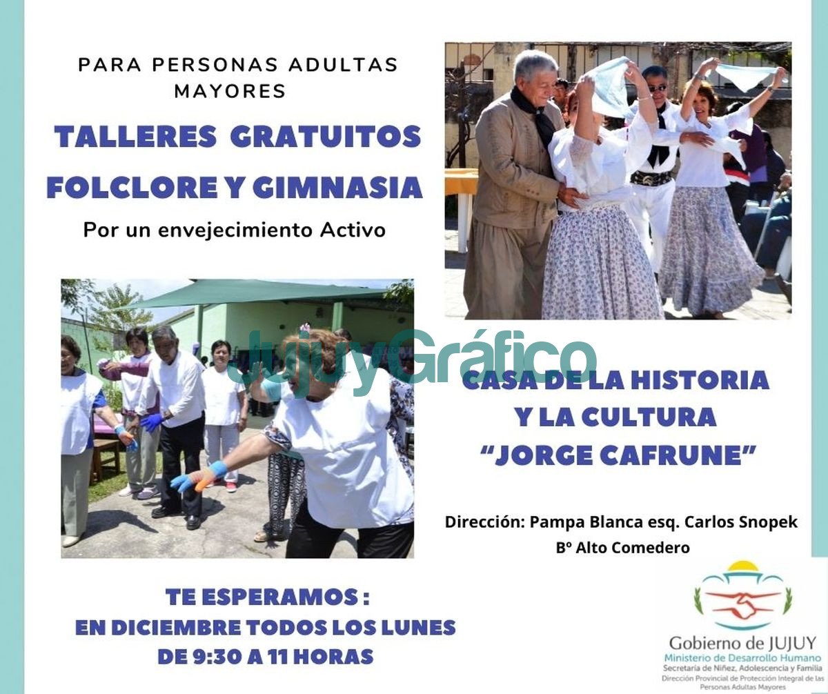 Talleres de Folclore y Gimnasia para Adultos Mayores en Alto Comedero