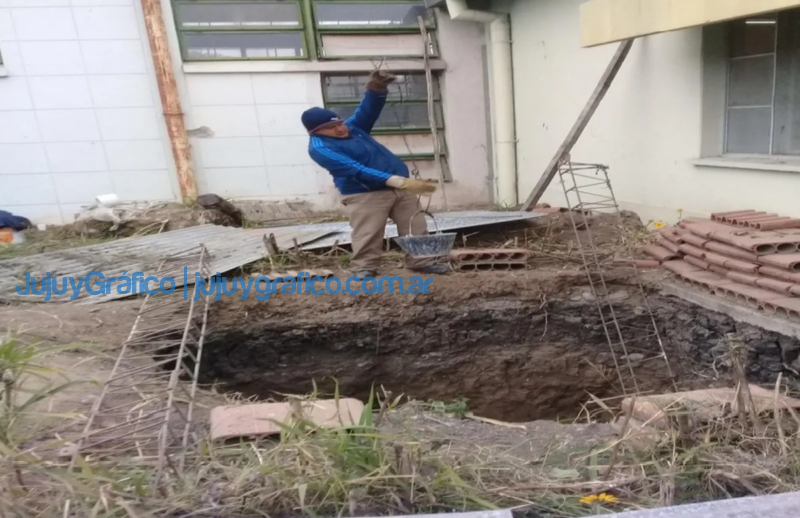 Avanzan las obras de infraestructura en la Escuela Tecnica de Palpala 1
