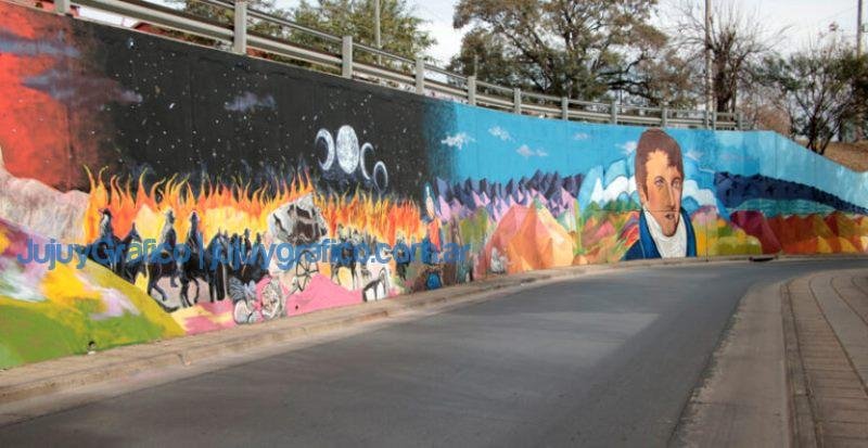 Puesta en valor del mural del Puente Belgrano 1