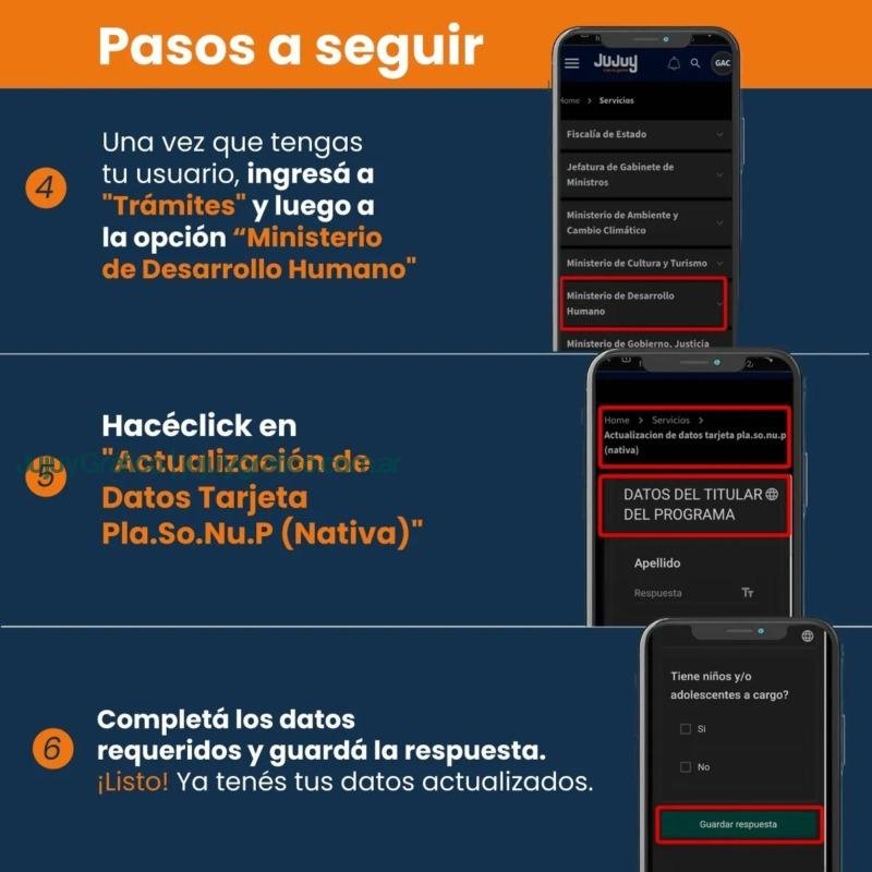Actualización de Datos para Titulares Activos de la Tarjeta PlaSoNUP (Nativa) 4
