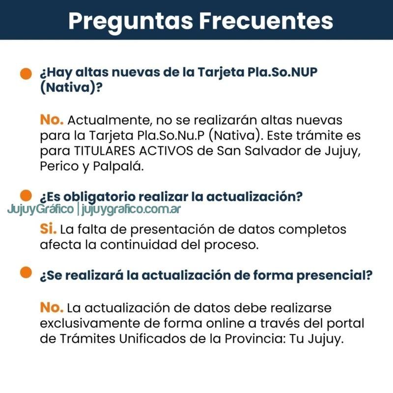 Actualización de Datos para Titulares Activos de la Tarjeta PlaSoNUP (Nativa) 7 Actualización de Datos para Titulares Activos de la Tarjeta PlaSoNUP (Nativa) 6