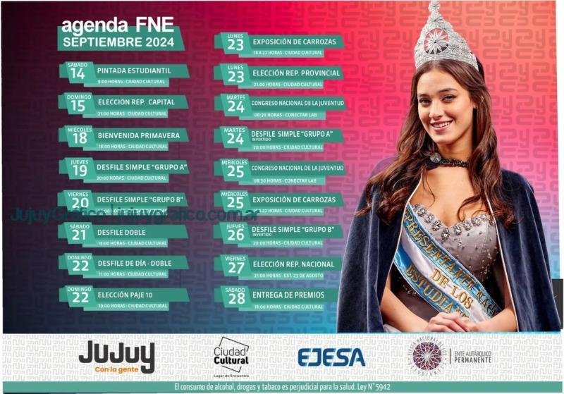 Agenda de la 73° edición de la Fiesta Nacional de los Estudiantes en Jujuy 1 Agenda de la 73° edición de la Fiesta Nacional de los Estudiantes en Jujuy 1