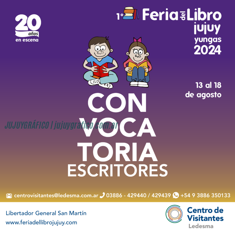 Convocatoria de la Feria del Libro Jujuy sede Yungas 2