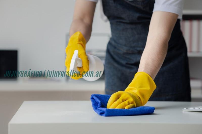 Person cleaning the room, cleaning staff is using cloth and spraying disinfectant to wipe the tables in the company office room. Cleaning staff. Maintaining cleanliness in the organization. Persona limpiando la sala, el personal de limpieza está utilizando un paño y rociando desinfectante para limpiar las mesas de la sala de oficinas de la empresa. Personal de limpieza. Mantenimiento de la limpieza en la organización.Cómo aprovechar el agua del aire acondicionado en el hogar y el jardín