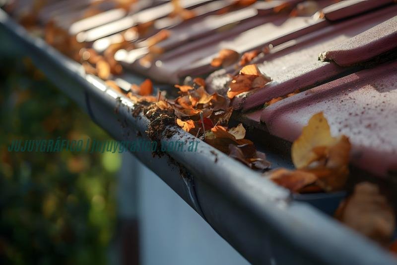 Cómo limpiar canaletas de techo: 5 tips para evitar problemas de humedad 1 Cleaning the gutter from autumn leaves before winter season. Roof gutter cleaning process.