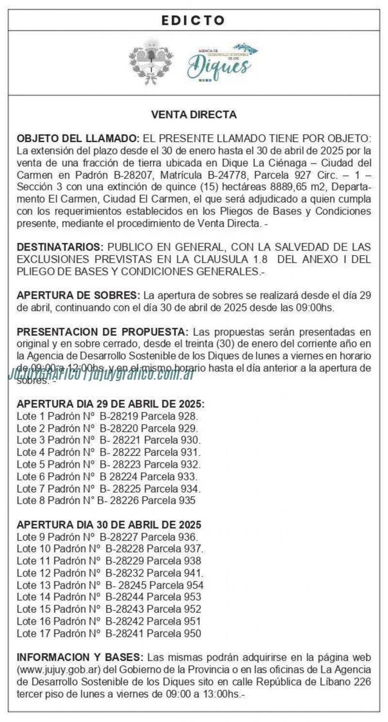 Privatización en Jujuy. denuncia contra la venta de tierras en La Ciénaga Privatización en Jujuy. denuncia contra la venta de tierras en La Ciénaga