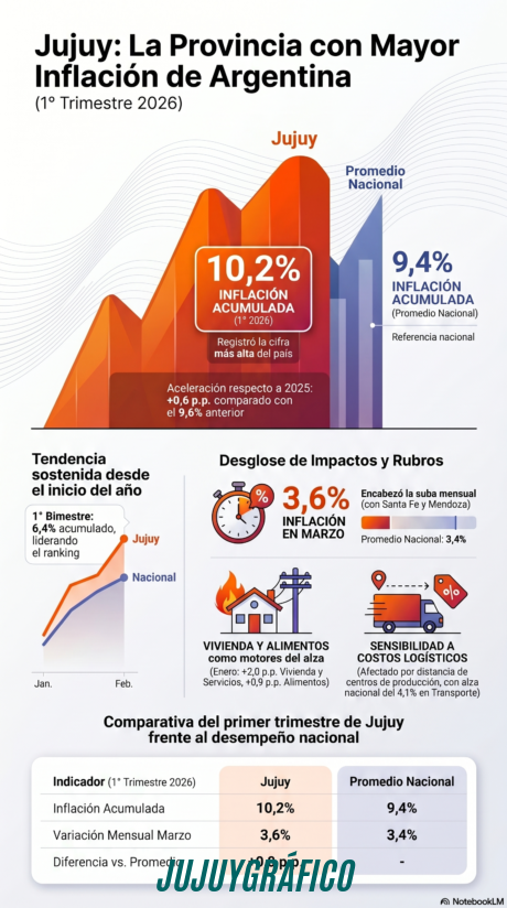 Jujuy, primera en el ranking, la inflación más alta del país en el primer trimestre 5 Jujuy, primera en el ranking, la inflación más alta del país en el primer trimestre 5