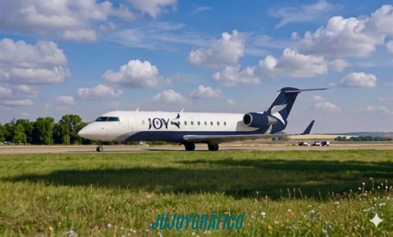 avión Bombardier CRJ-200 JOY Airline Jujuy en pista del Aeropuerto Gobernador Horacio Guzmán Joy lanza vuelos de cabotaje desde Jujuy a Buenos Aires y Córdoba en julio 6 JOY Airline Jujuy, Confirmado el debut con 12 vuelos semanales y clave rol provincial en la conectividad